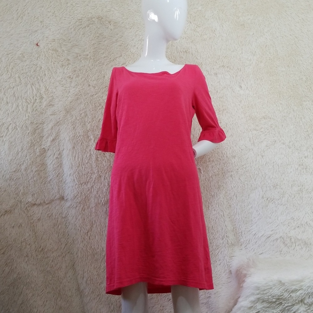 LILLY PULITZER shirt dress pink flair bell sleeves